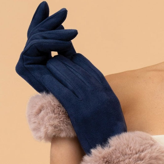 Powder Accessories Bettina Gloves - Navy/Taupe