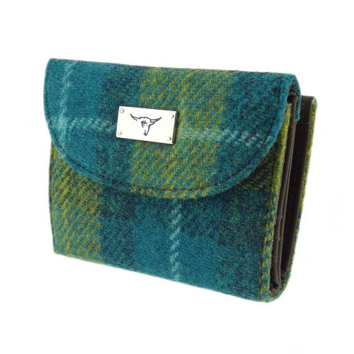 Harris Tweed Jura Purse - COL114 Sea Blue & Green Check