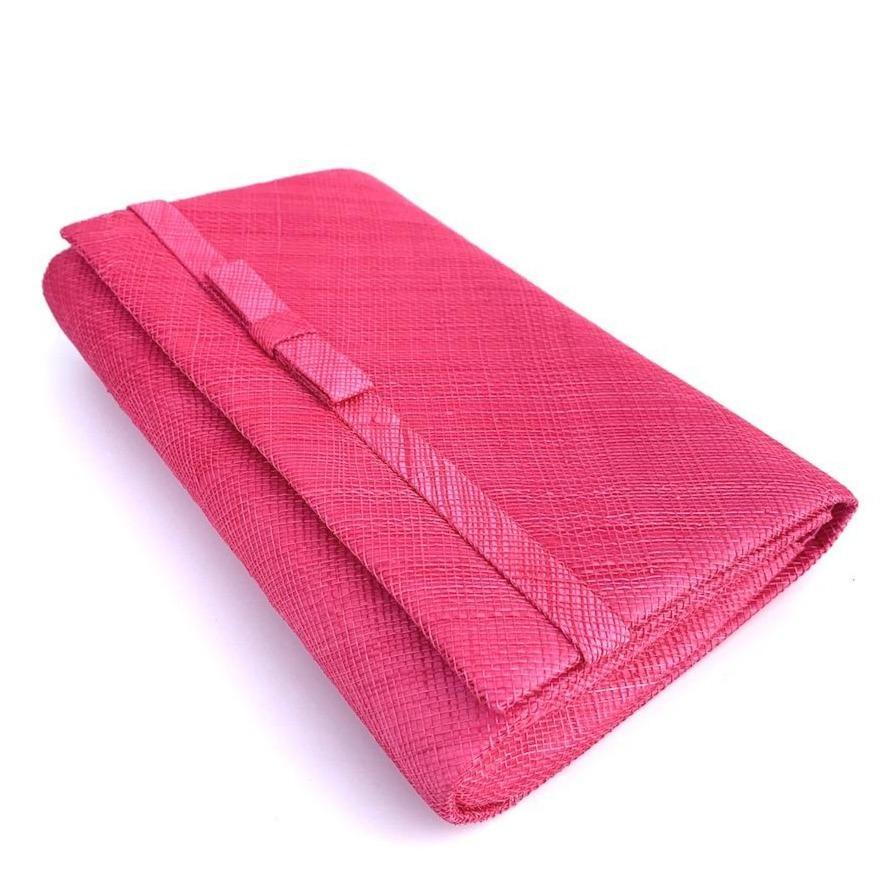ME AX1 Cerise Sinamay Clutch bag with arm strap