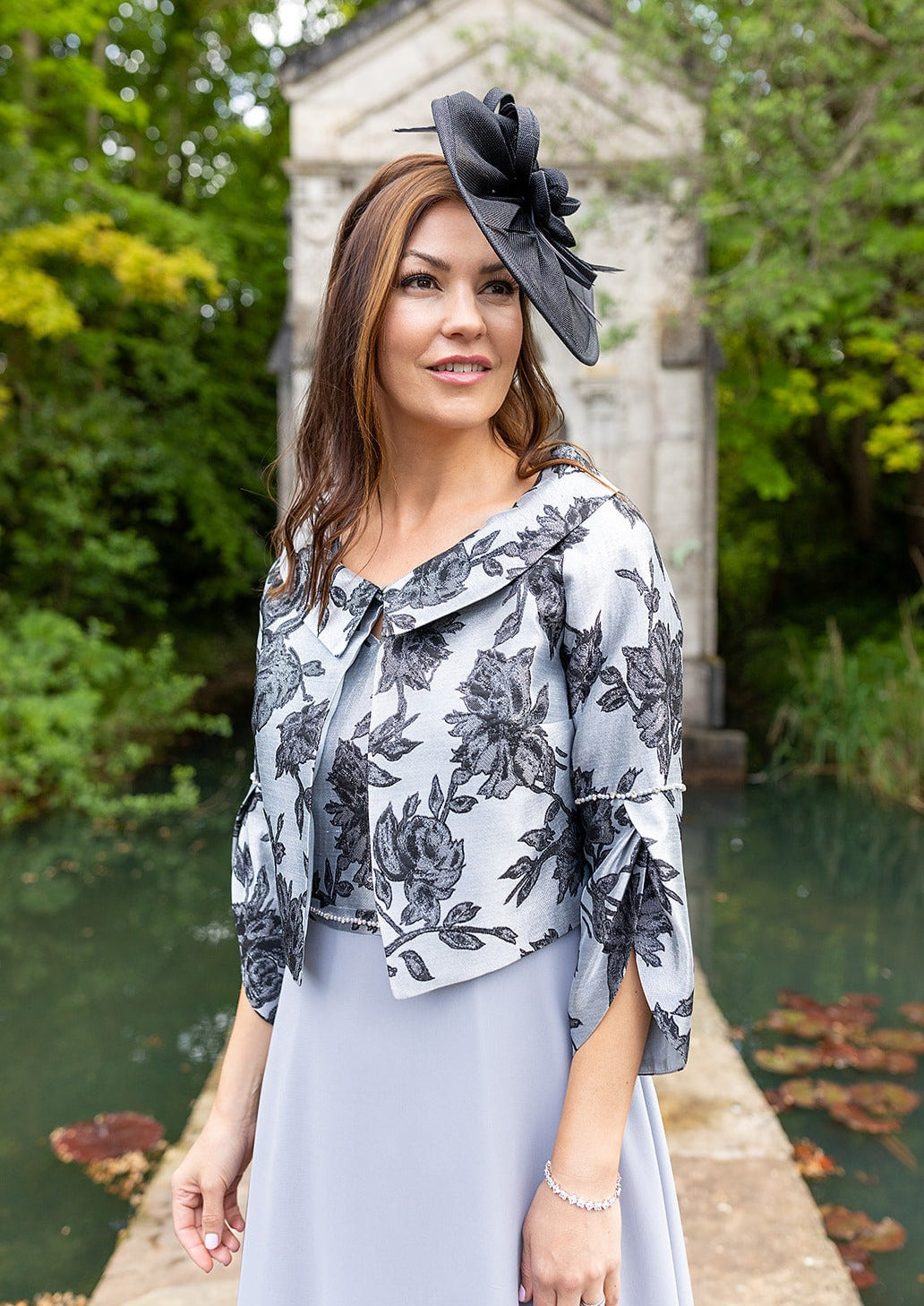 Lizabella 7255 Silver Dress and Jacket