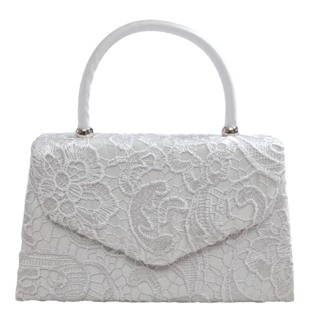 Lace Handle Bag - White