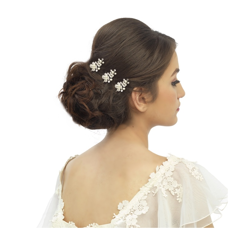 Trudy Crystal Luxe Bridal Hair Pins - Set of 3