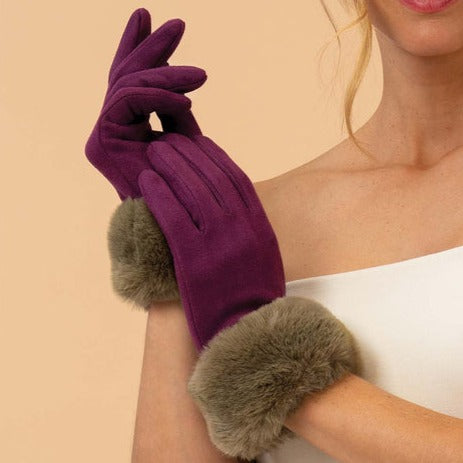 Powder Accessories Bettina Gloves - Damson/Olive