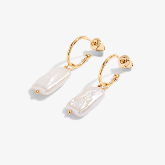 Joma Lumi Pearl Earrings 6214 - Gold Hoop