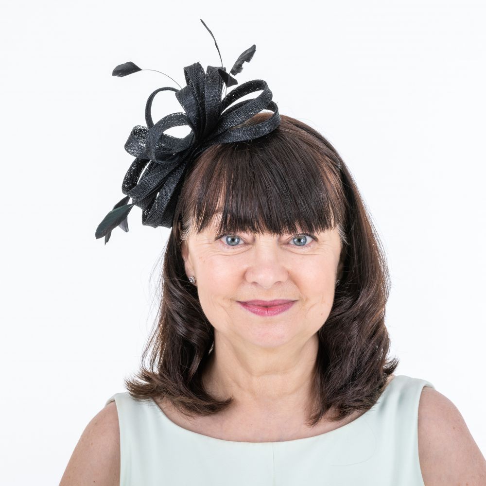 Black Fascinator with Loops & Feathers