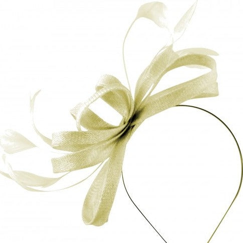 Ivory Fascinator with Loops & Feathers