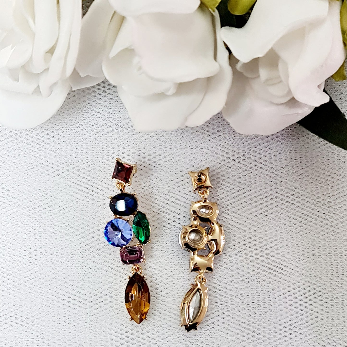 Iris Crystal Cluster Drop Earrings - Jewel