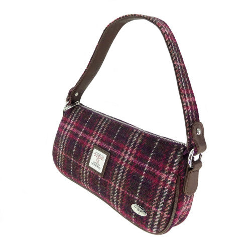 Harris Tweed Duchray Baguette Bag - COL131 Purple Check