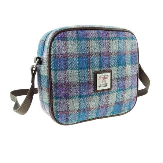 Glen Appin Harris Tweed Almond Mini Bag - COL098 Blue/Purple Check