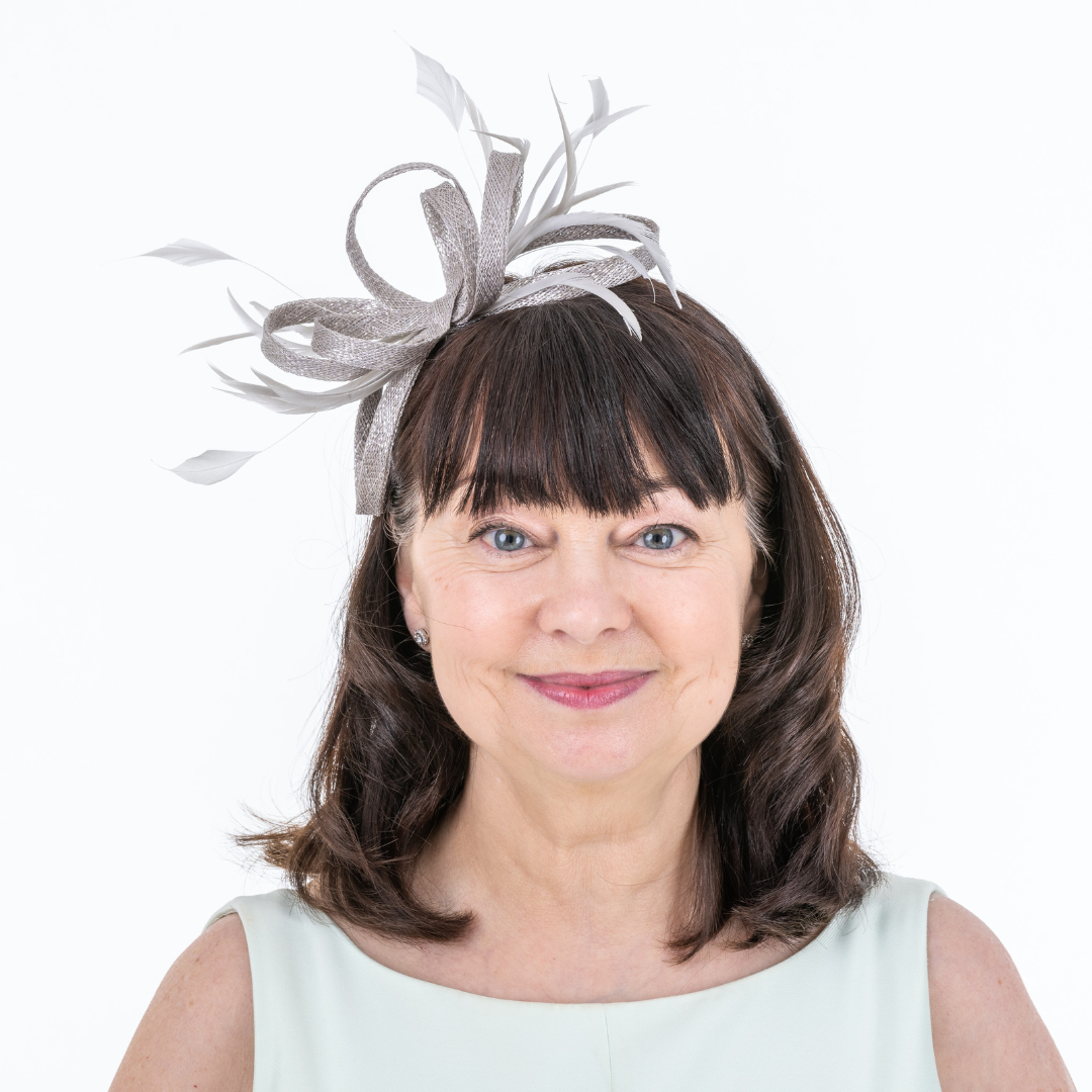 Silver Fascinator with Loops & Feathers