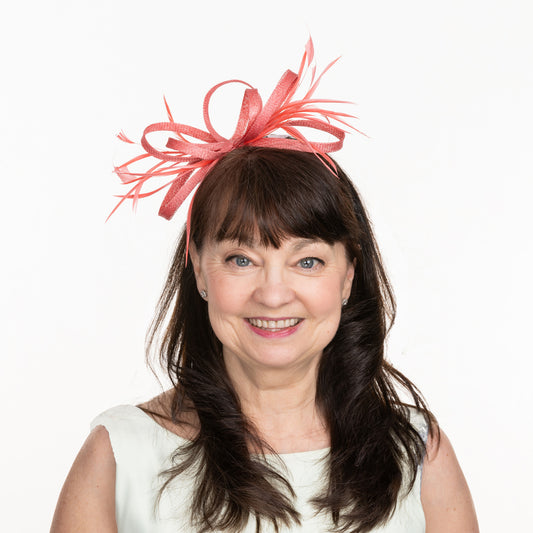 Coral Fascinator on Headband