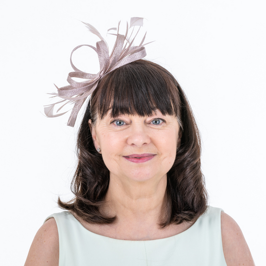 Pale Pink Fascinator with Loops & Feathers