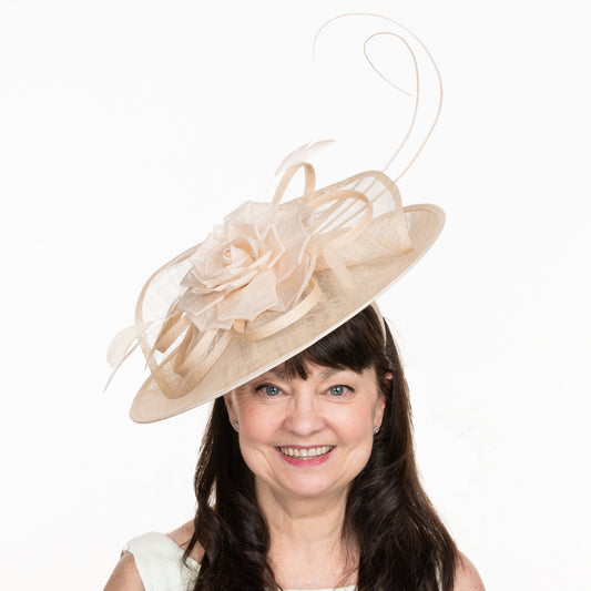 Blush Hatinator with Statement Rose and Quills