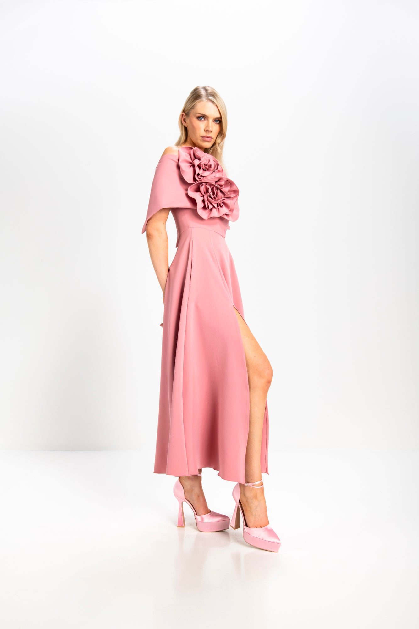 Kevan Jon Kyoto Flare Dress Fondant Pink