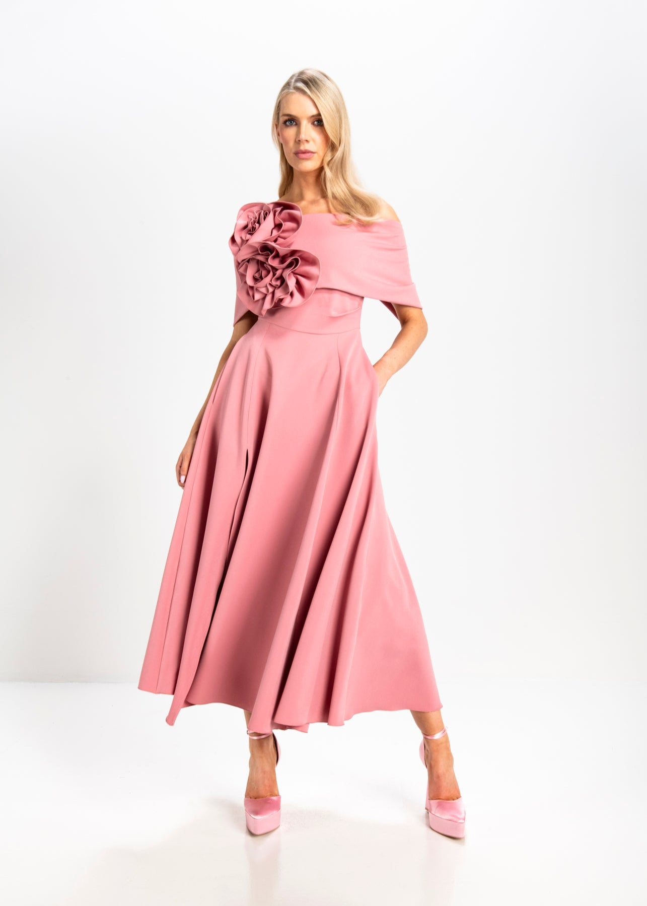 Kevan Jon Kyoto Flare Dress Fondant Pink