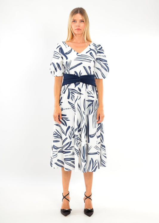 Lizabella 2047 Navy and White Dress