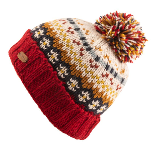 KuSan PK2004 Fleece Lined Unisex Bobble Hat - Red