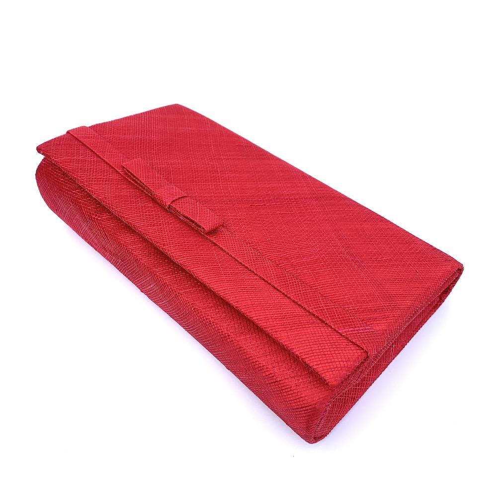 Rouge Sinamay Clutch bag with arm strap
