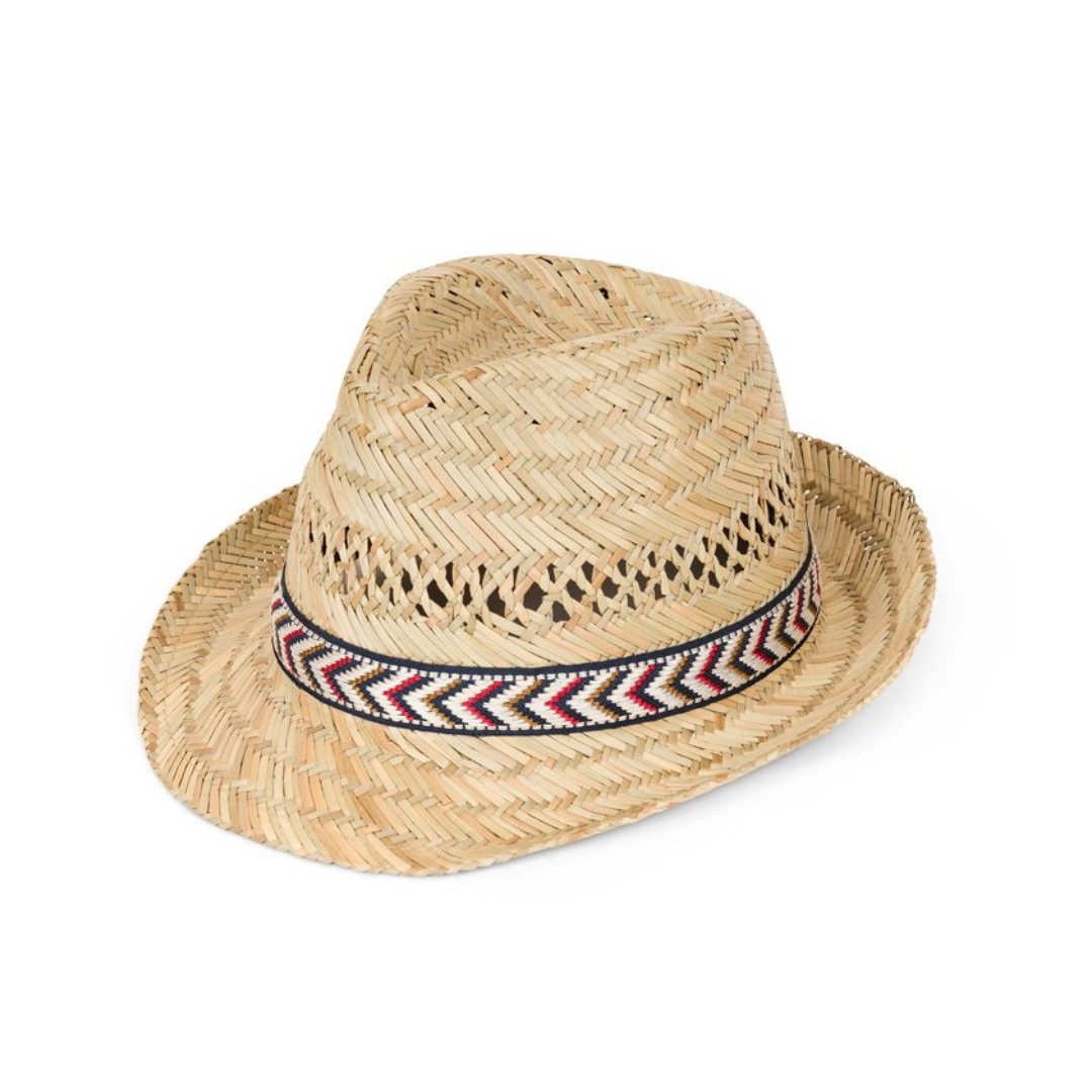 S507 Straw Trilby Hat with Band