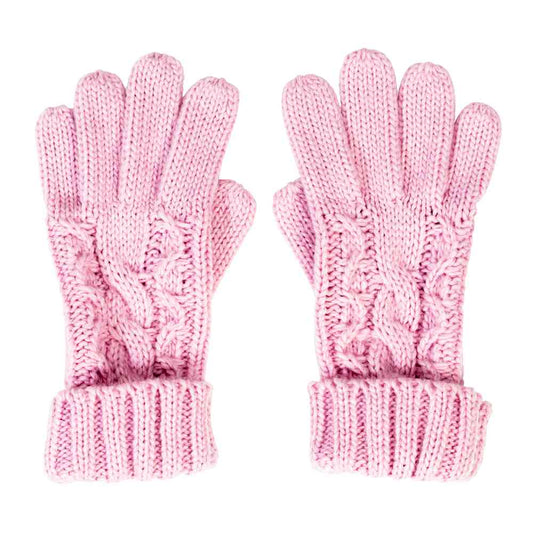 Willow Knit Gloves - Pink