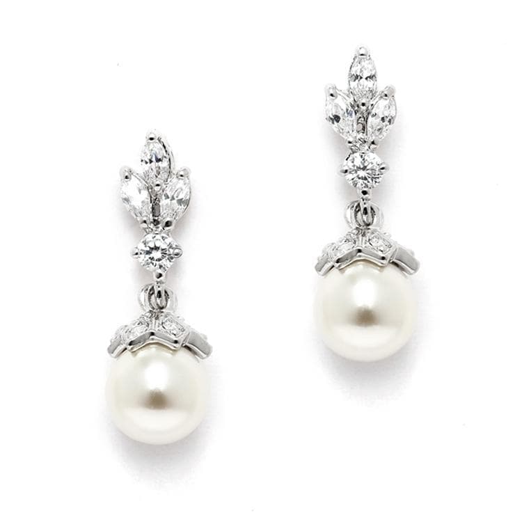 Acacia Pearl Drop & Diamante Earrings