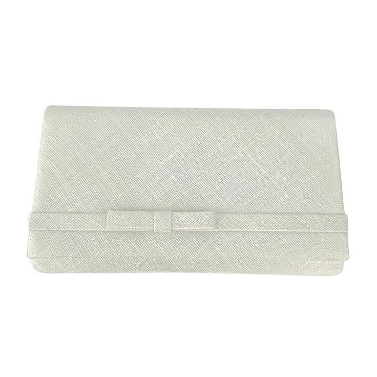 Ivory Sinamay Clutch bag with arm strap