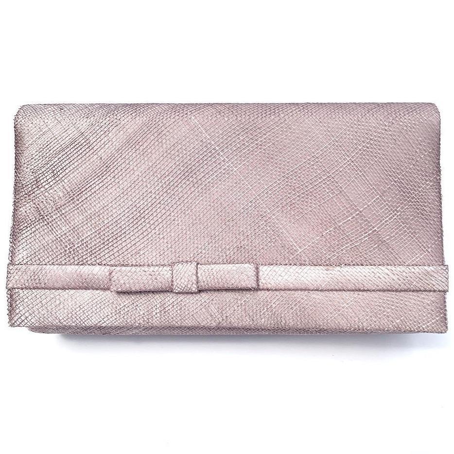 Mink Sinamay Clutch bag with arm strap