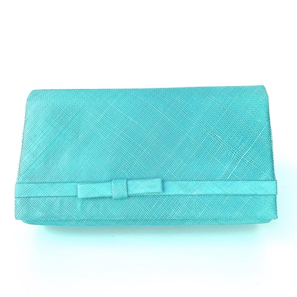 Peacock Sinamay Clutch bag with arm strap