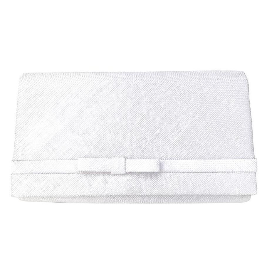 White Sinamay Clutch bag with arm strap