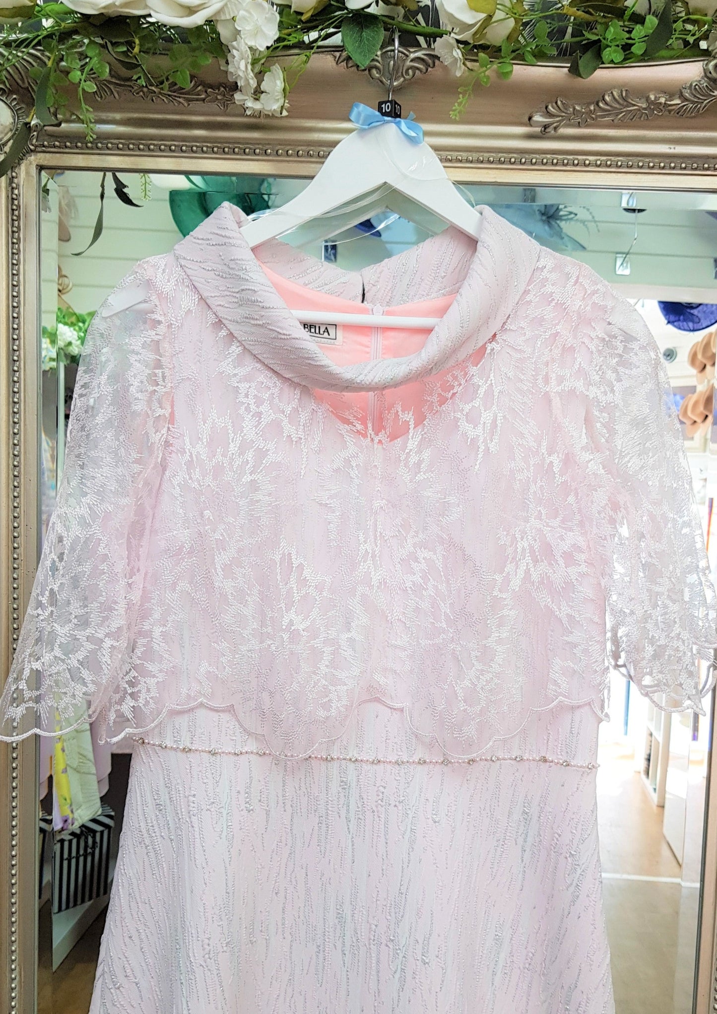 Lizabella 7215 Pale Pink Dress with Lace Jacket