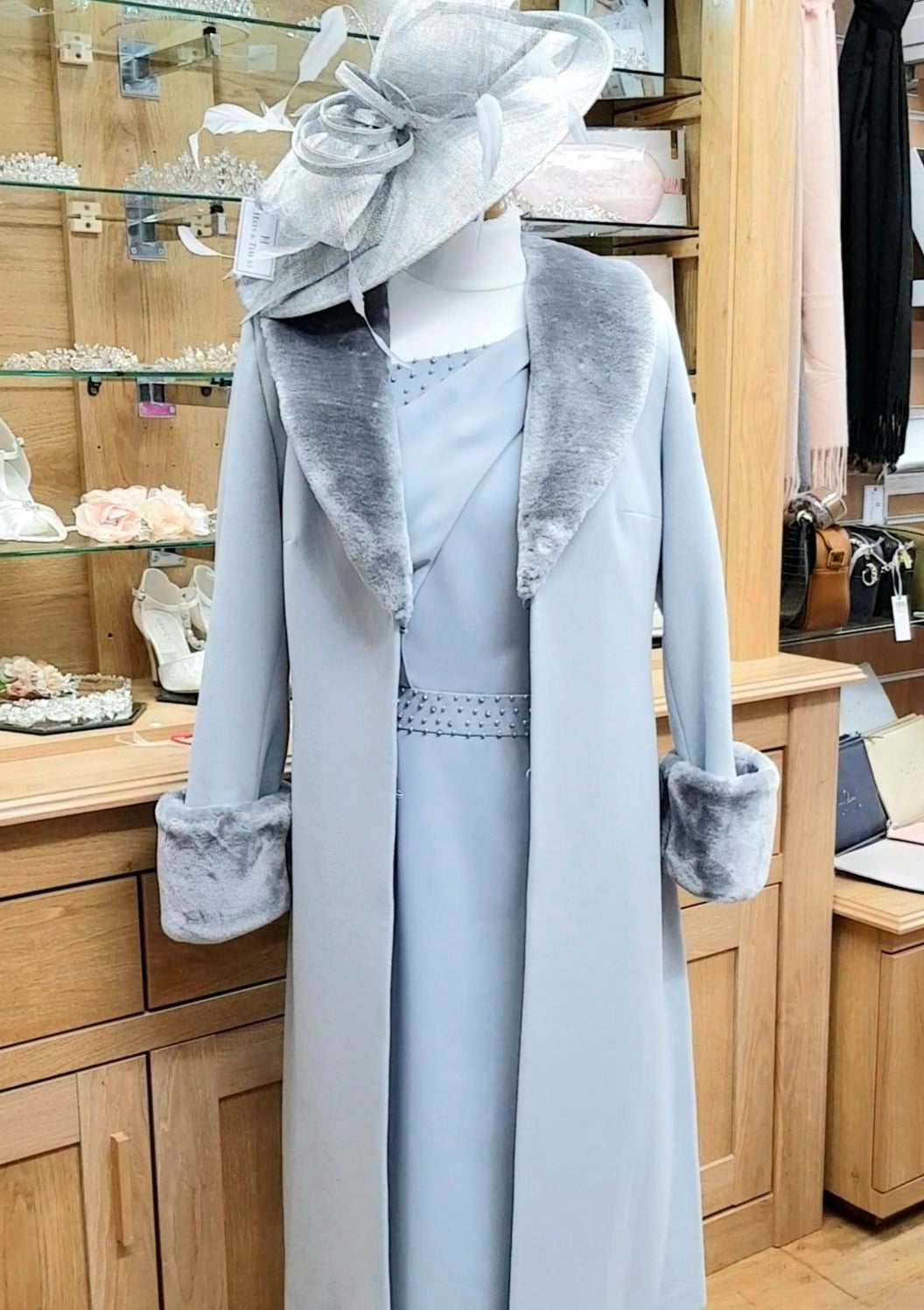 Lizabella 2472 / 6148 Silver Grey Dress & Coat